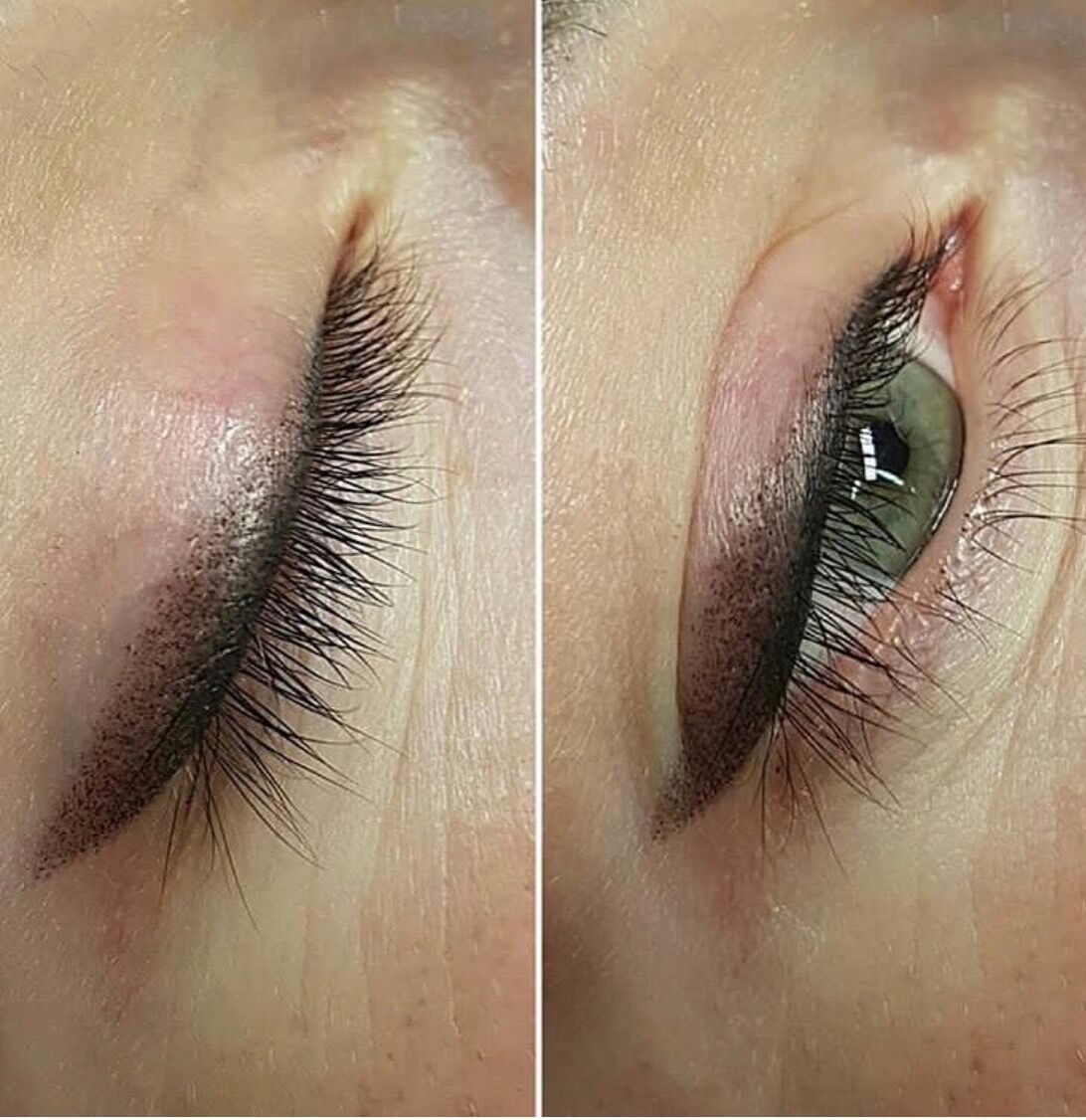 Semi-permanent eyeliner before and after result 2