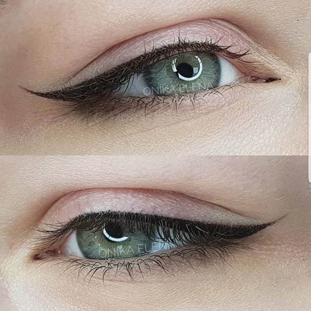 Semi-permanent eyeliner before and after result 6