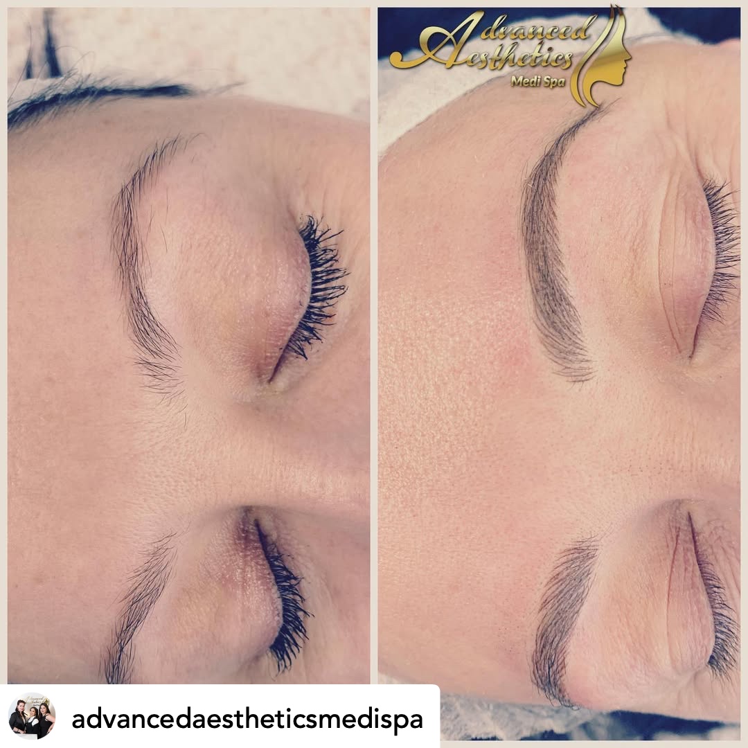 Microblading before and after — defined arch
