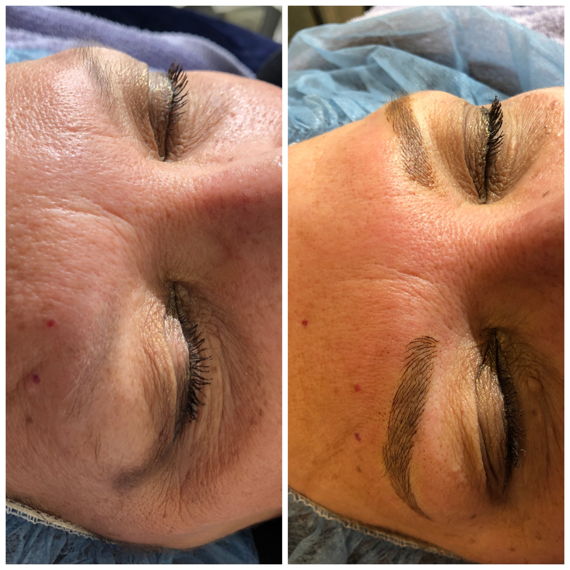 Microblading before and after — defined arch